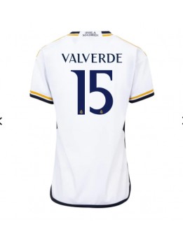 Billige Real Madrid Federico Valverde #15 Hjemmedrakt Dame 2023-24 Kortermet